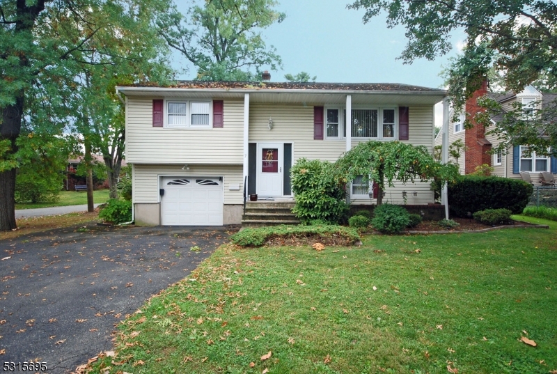 a view of a house with yard and plants