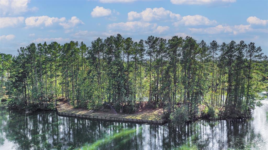 a view of a lake and a yard