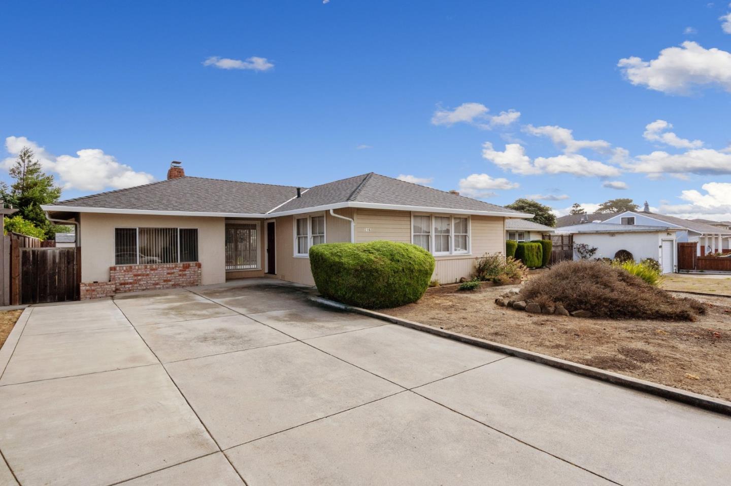 a front view of a house with entertaining space