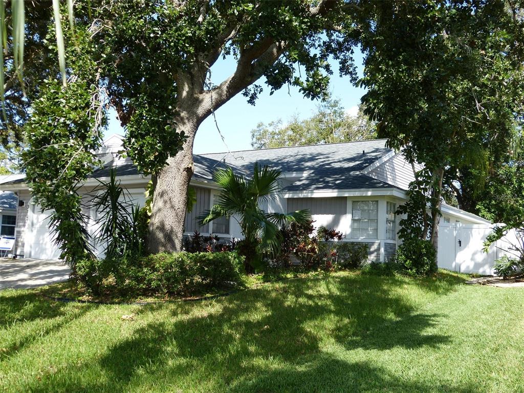 a view of a house with a garden