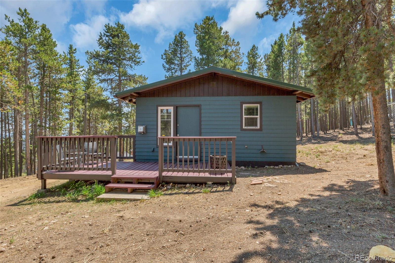 a house view with a deck