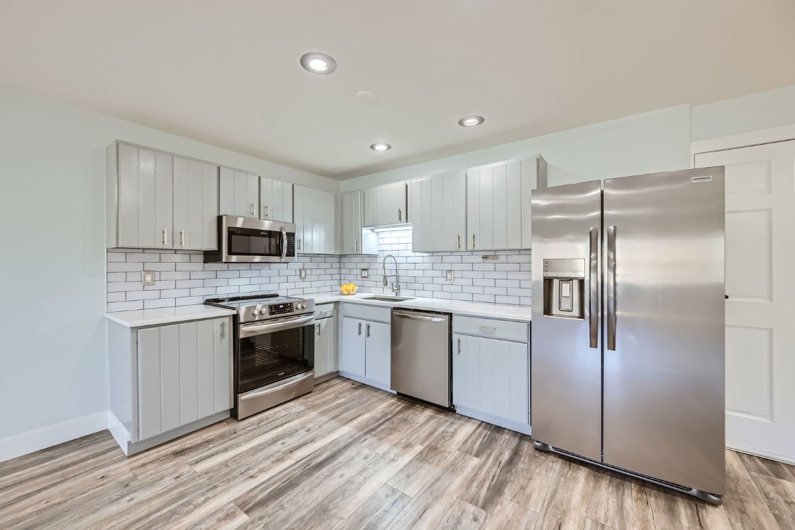 Remodeled kitchen complete with stainless appliances