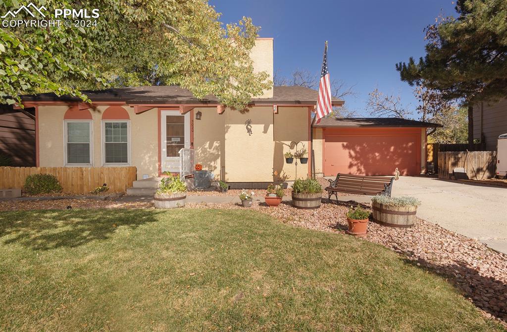 View of front of home with a front yard