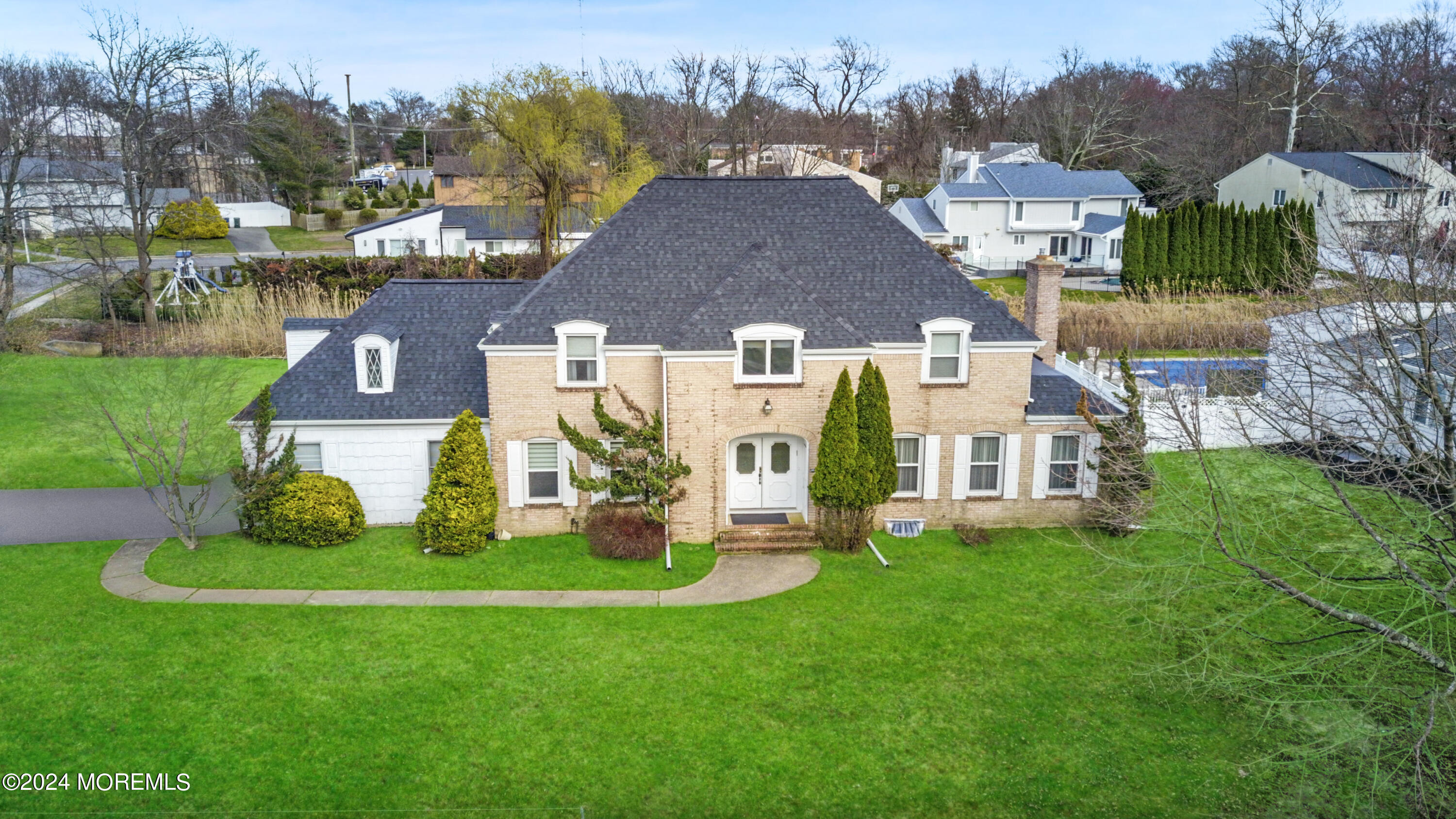 a aerial view of a house