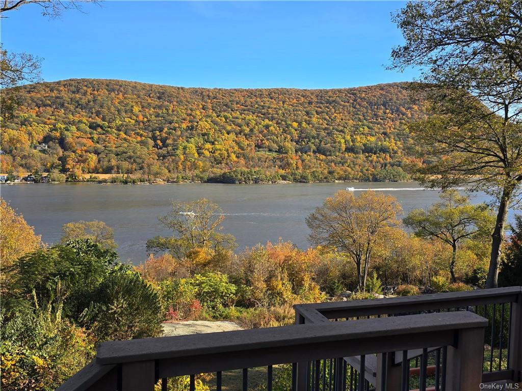 Panoramic year around 180 degree view of the Hudson River,Garrison Anthonys  Nose ,the Bear Mt Bridge and Bear Mt state Park