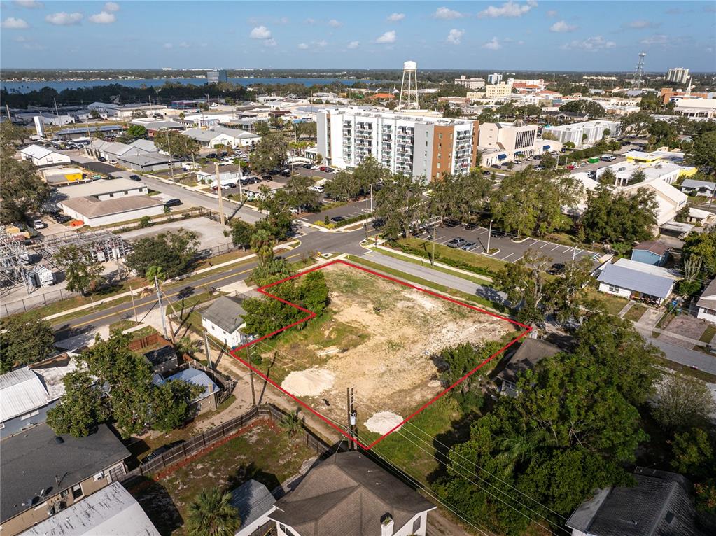 an aerial view of multiple house