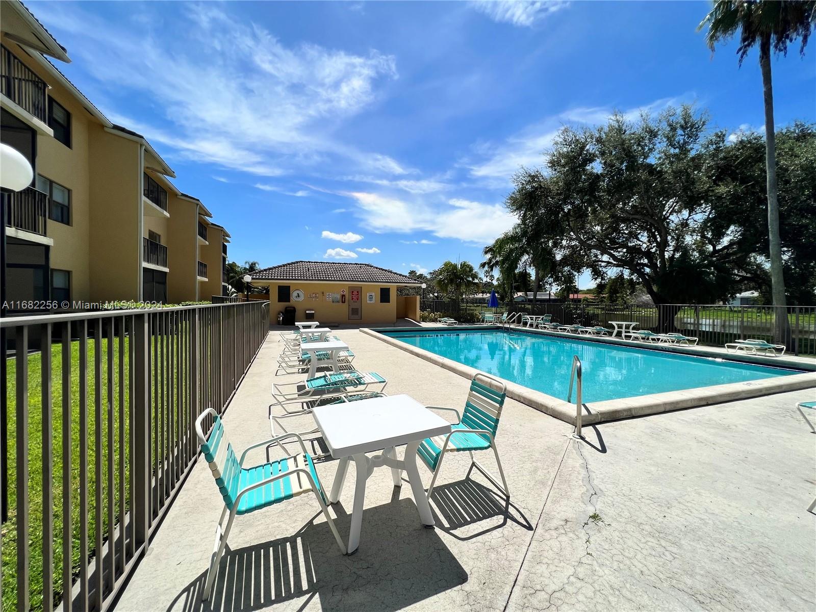 a view of a chairs and table in patio