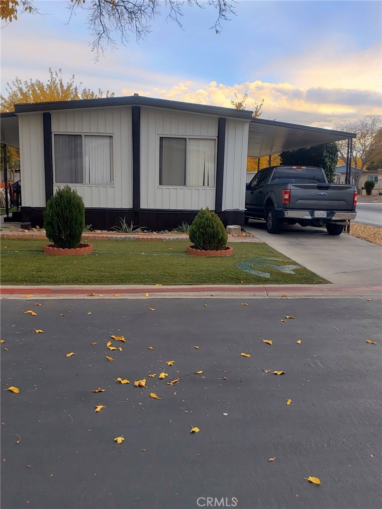 a car parked in front of a house