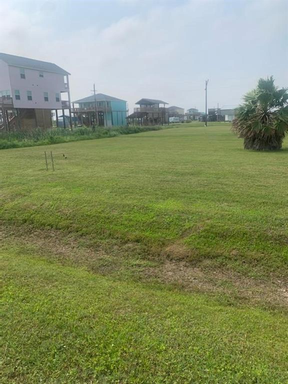 a view of a field with an ocean