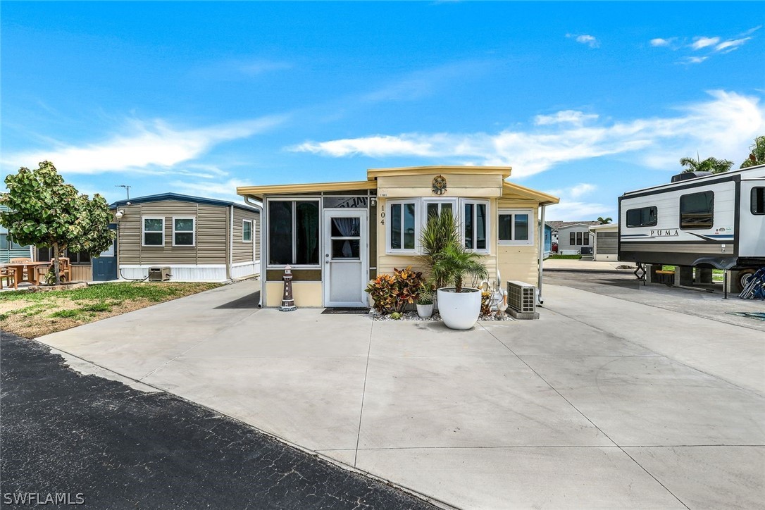 a view of a house with patio