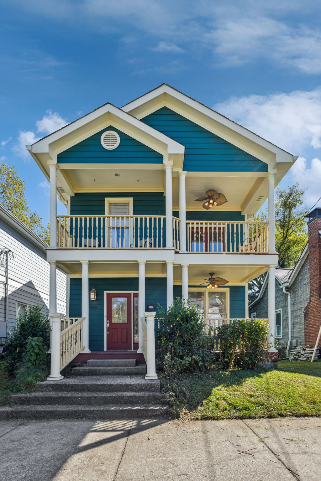 a front view of a house