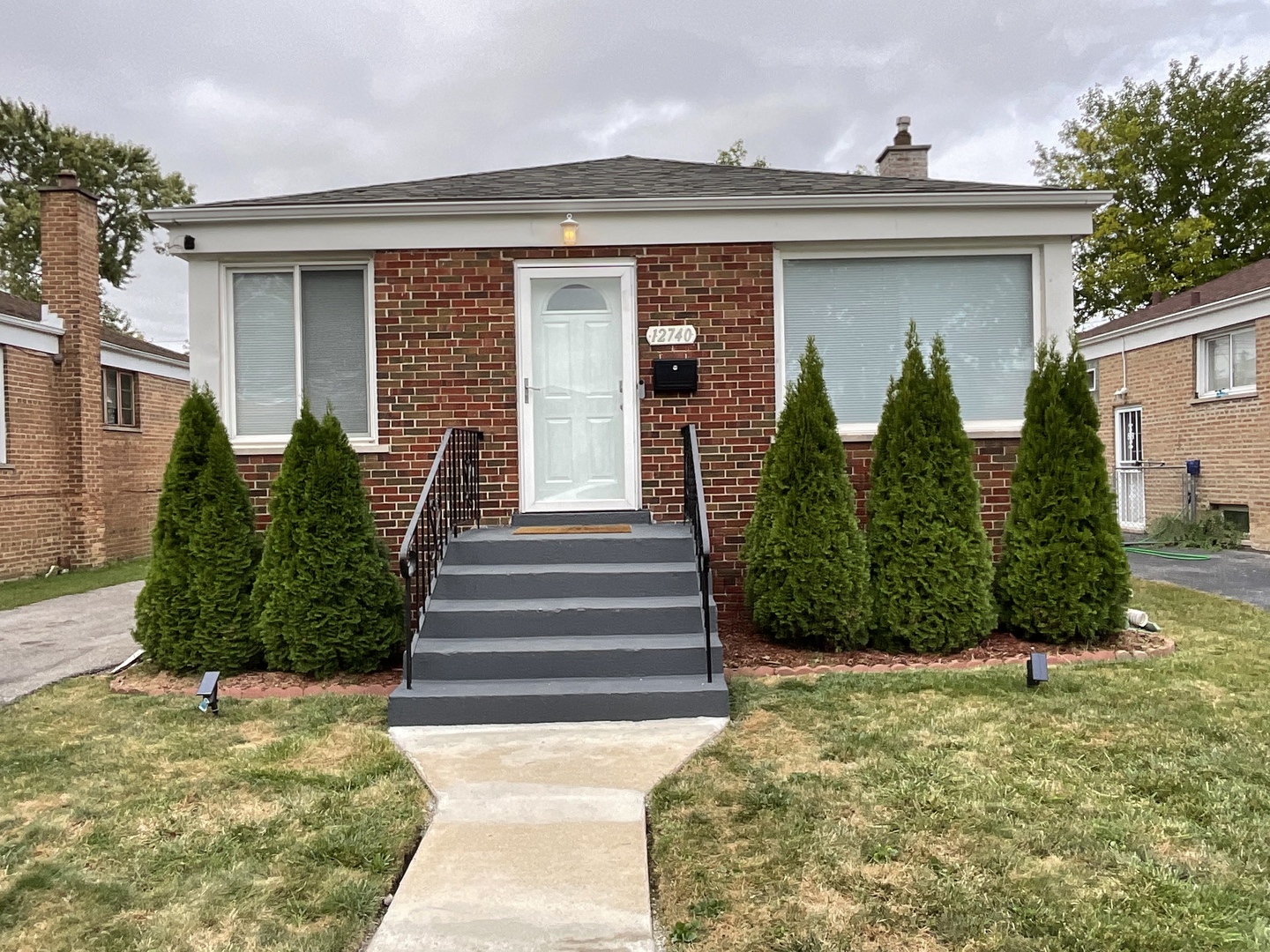 a front view of a house