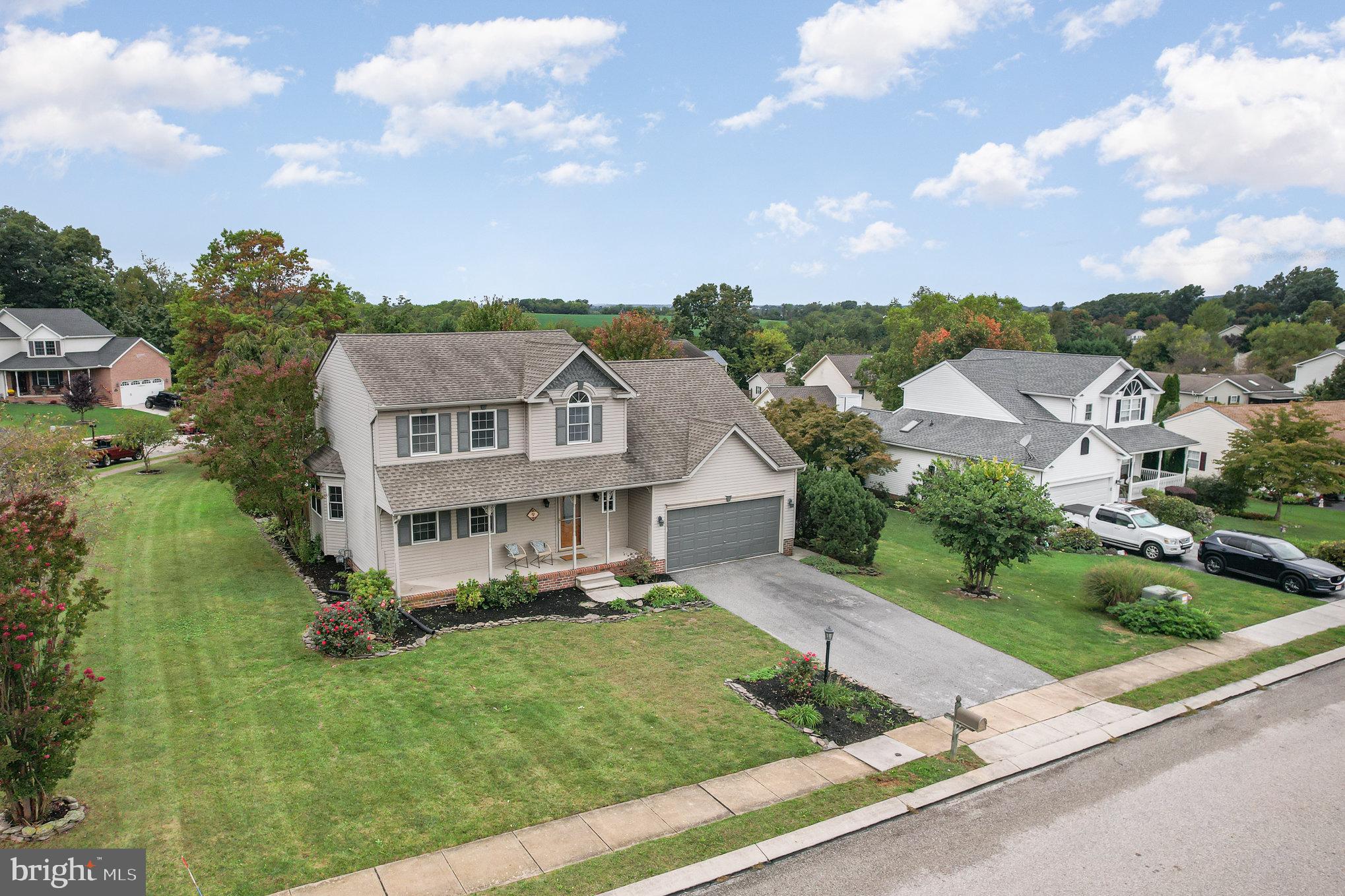 an aerial view of multiple house