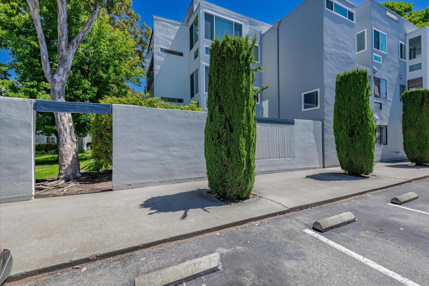 a front view of a house having yard