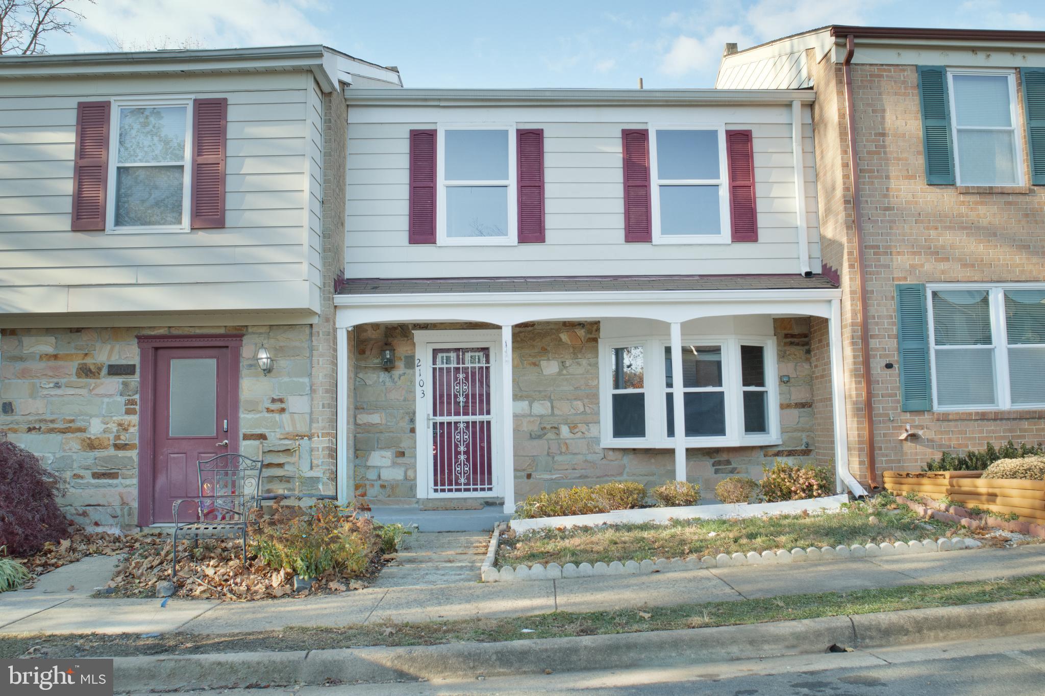 front view of a brick house