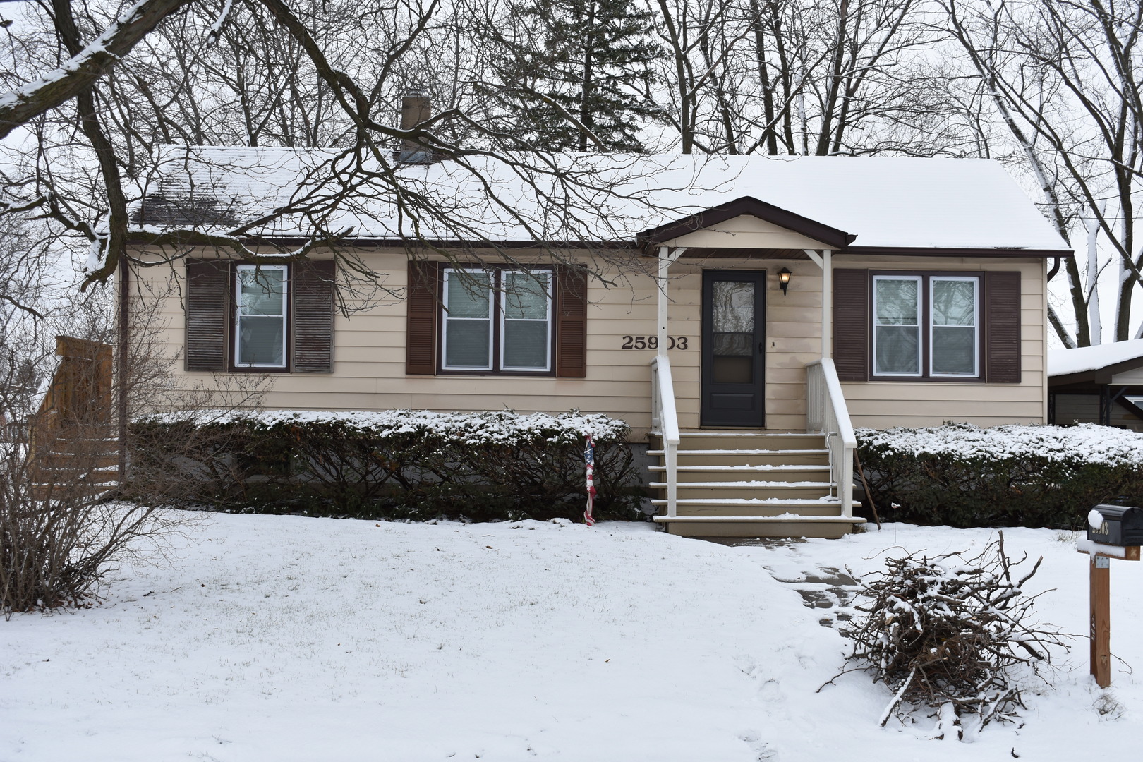 a front view of a house