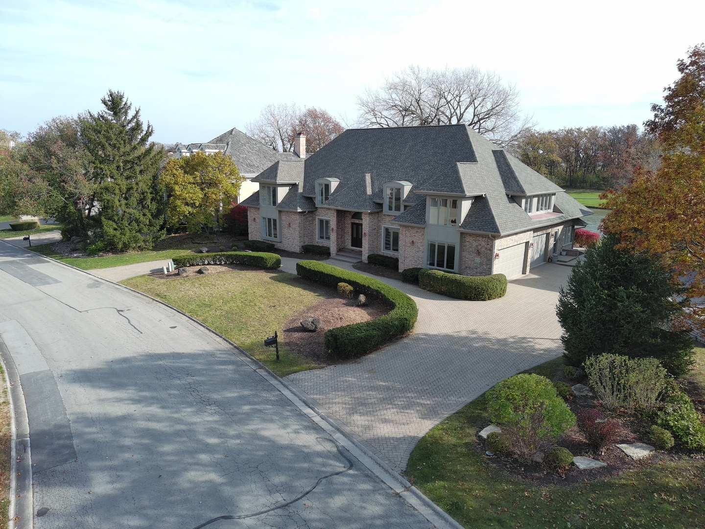 an aerial view of a house