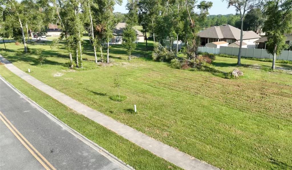 a view of a backyard