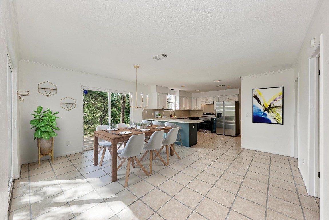 Virtually staged Dining Room