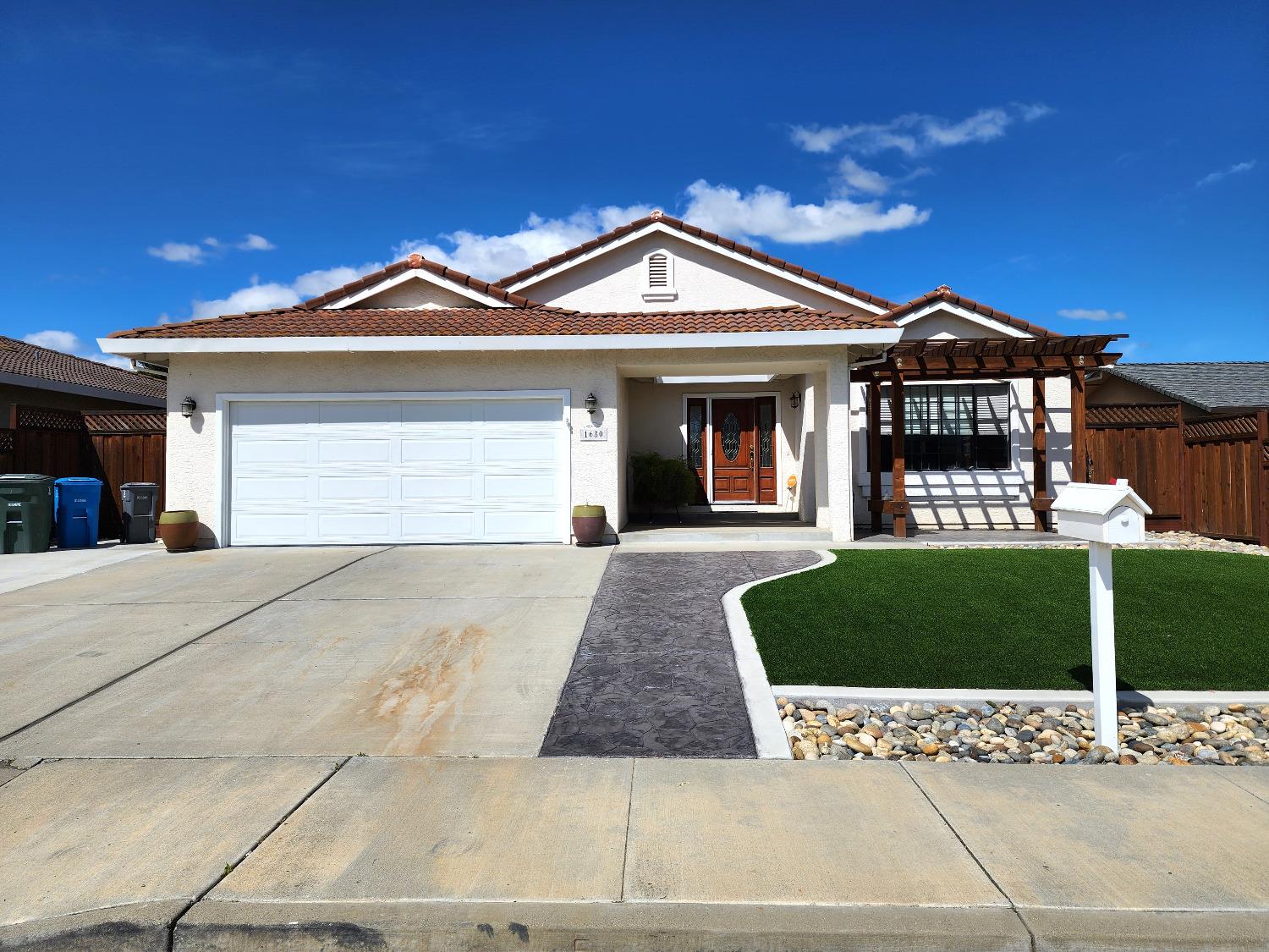 a front view of a house