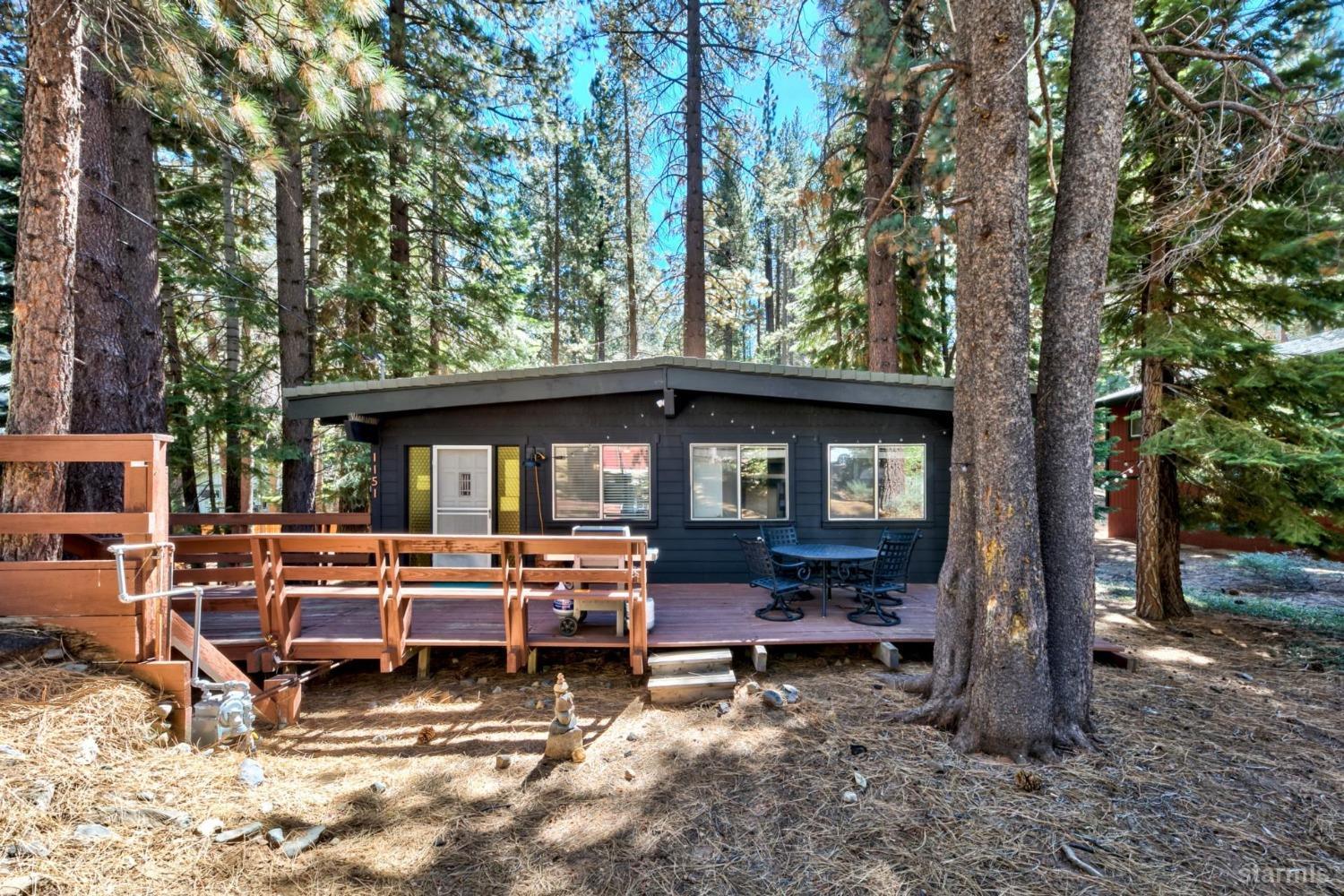 a backyard of a house with barbeque oven table and chairs