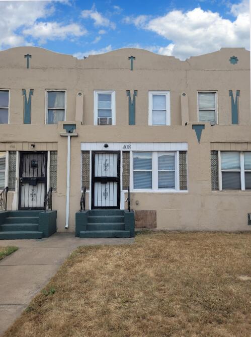 a front view of a house