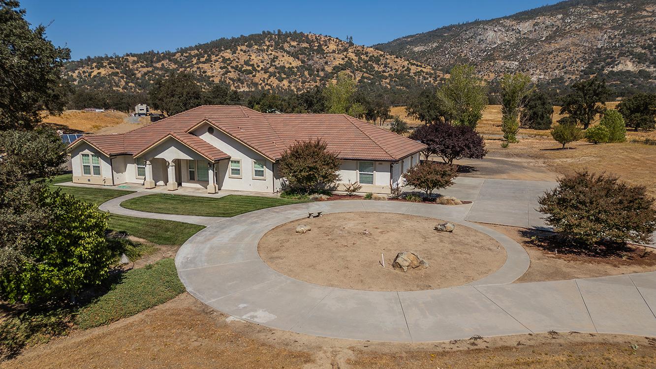 an aerial view of a house