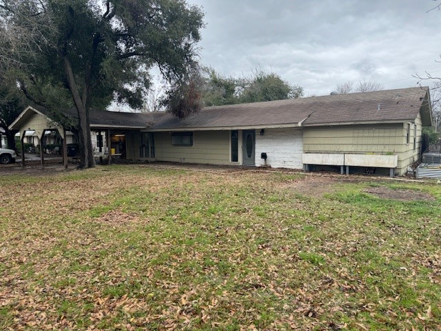 a house view with a garden space