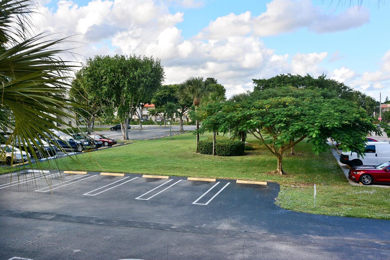 a view of a park and entertaining space