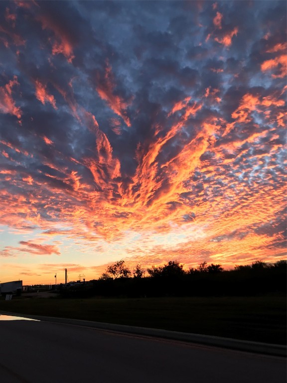 a view of sunset