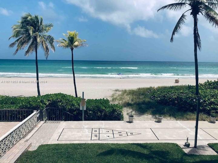 a view of an ocean and beach