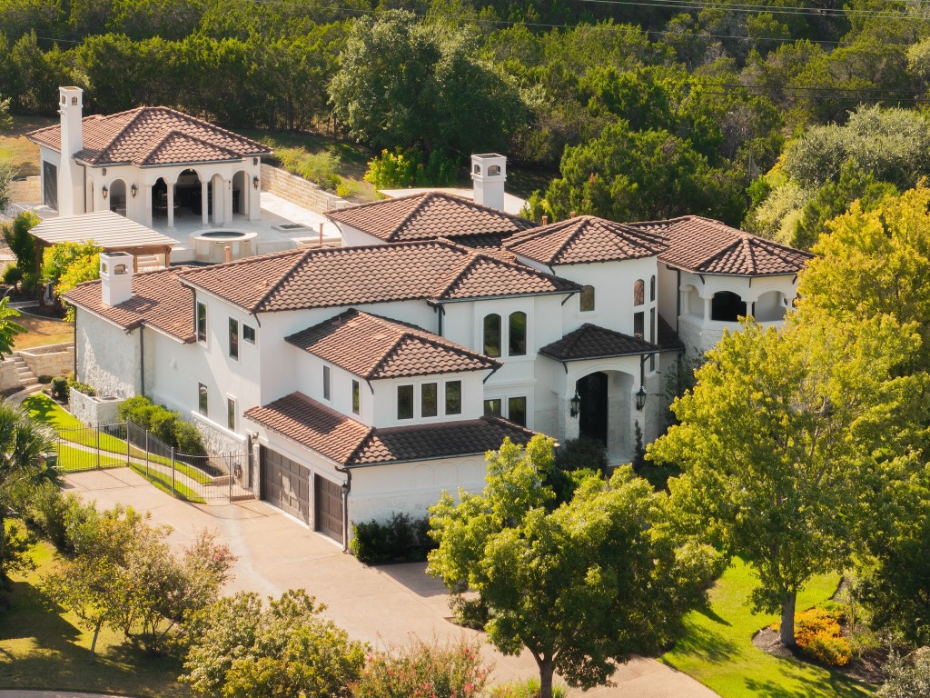 an aerial view of a house