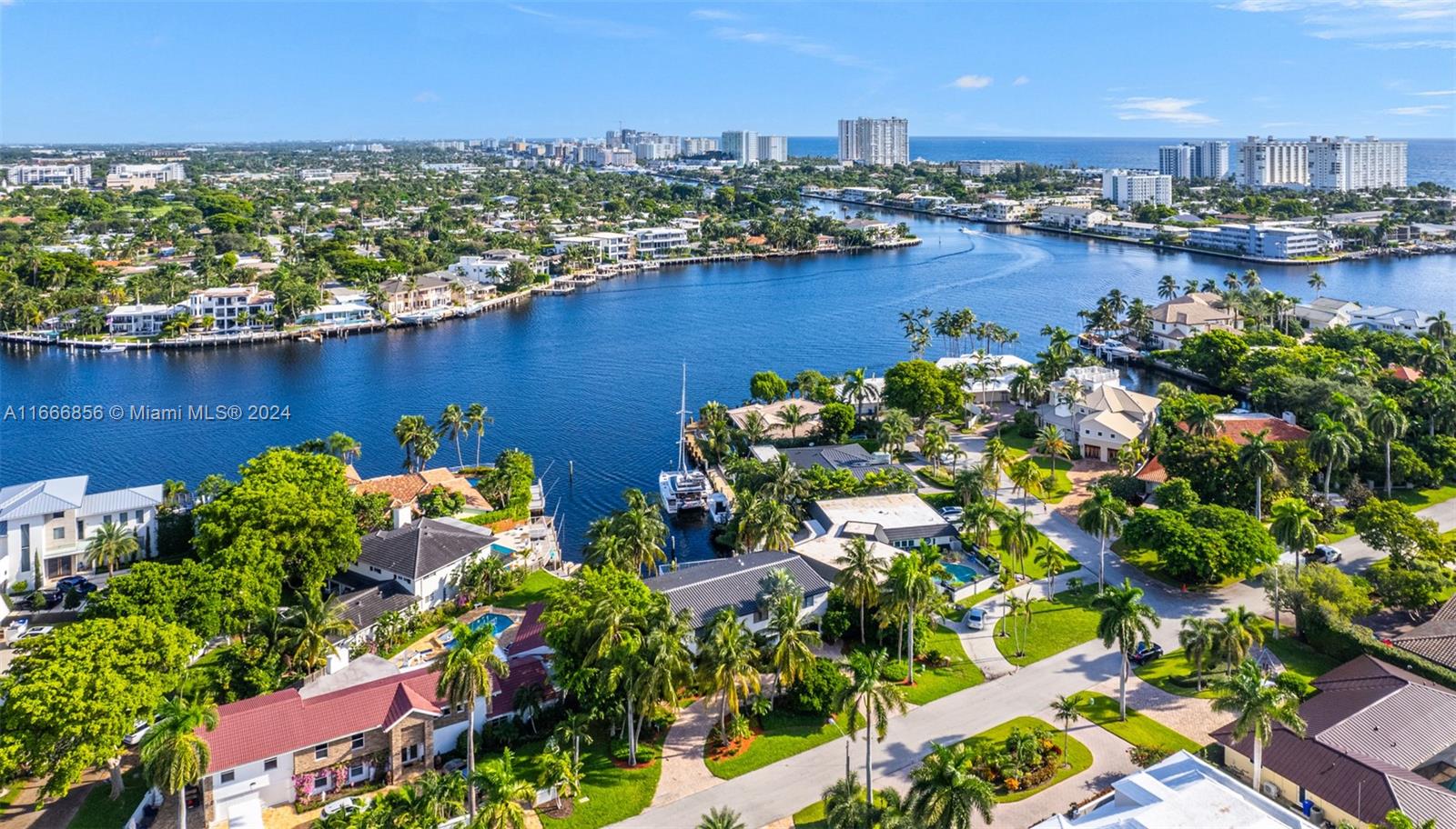 a view of a lake with a city