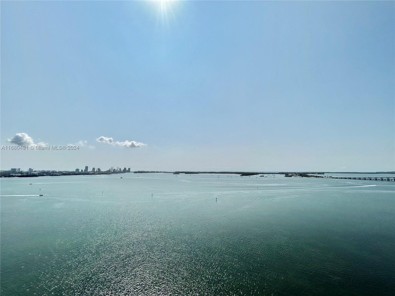 a view of an ocean and beach