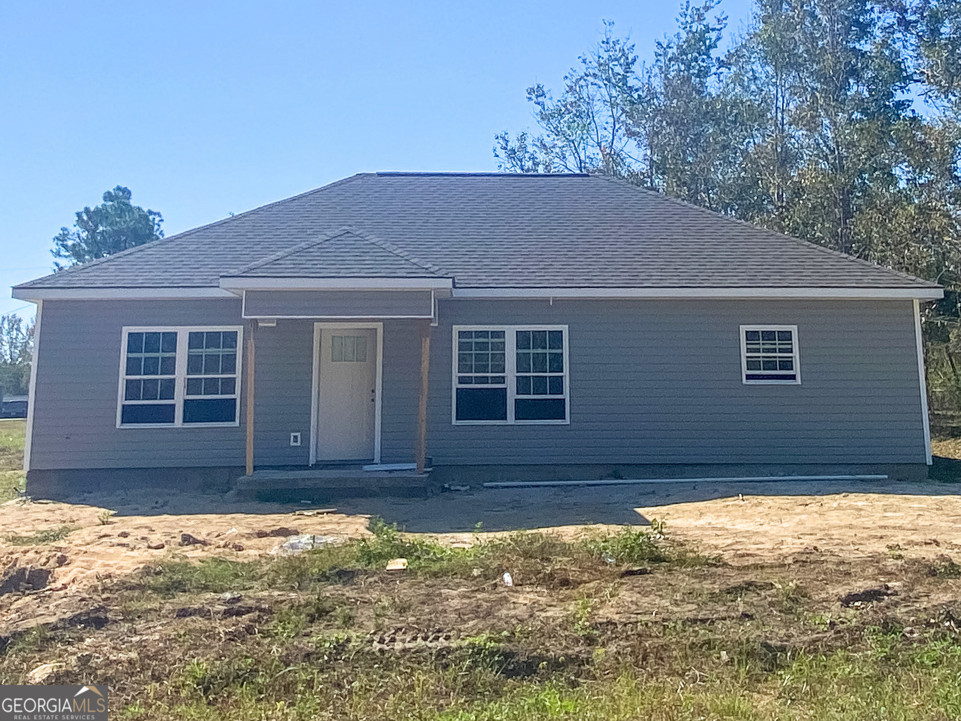 a front view of a house