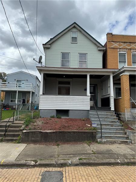 a front view of a house