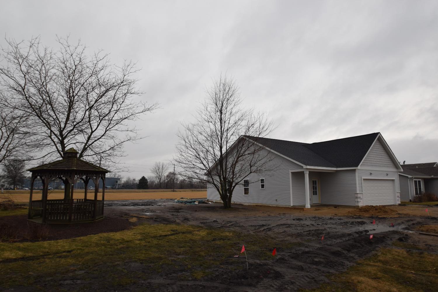 a view of house with backyard and tree