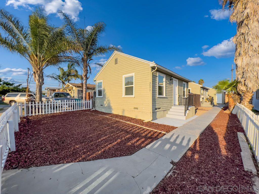 a view of a house with a patio