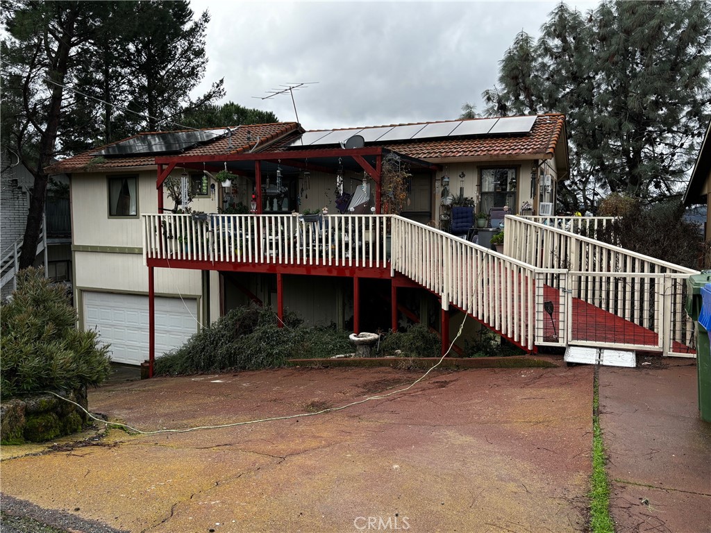 a view of a house with a deck