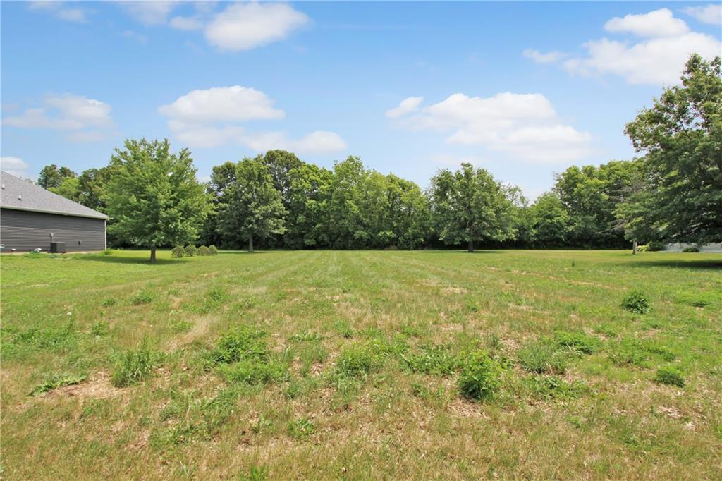 a view of a green field with clear sky