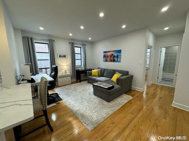 a living room with furniture and a couch