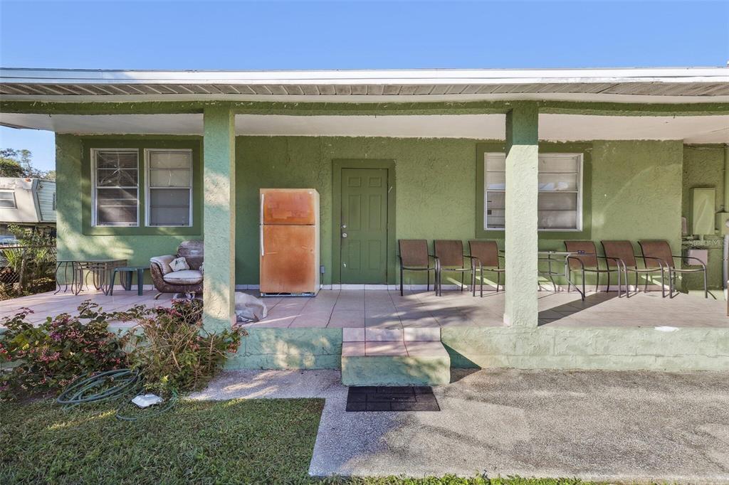 a view of a house with patio