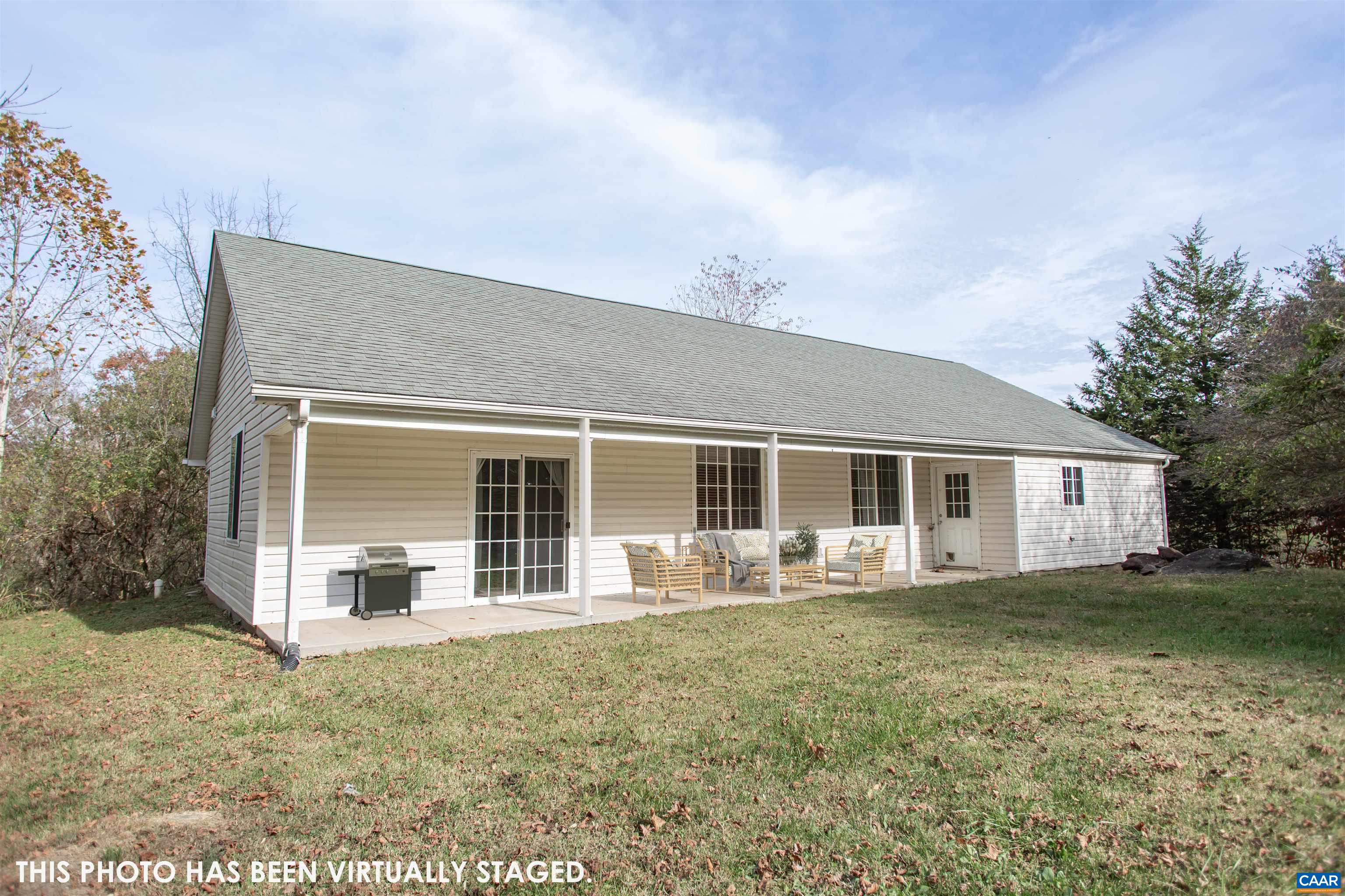 front view of a house with a yard