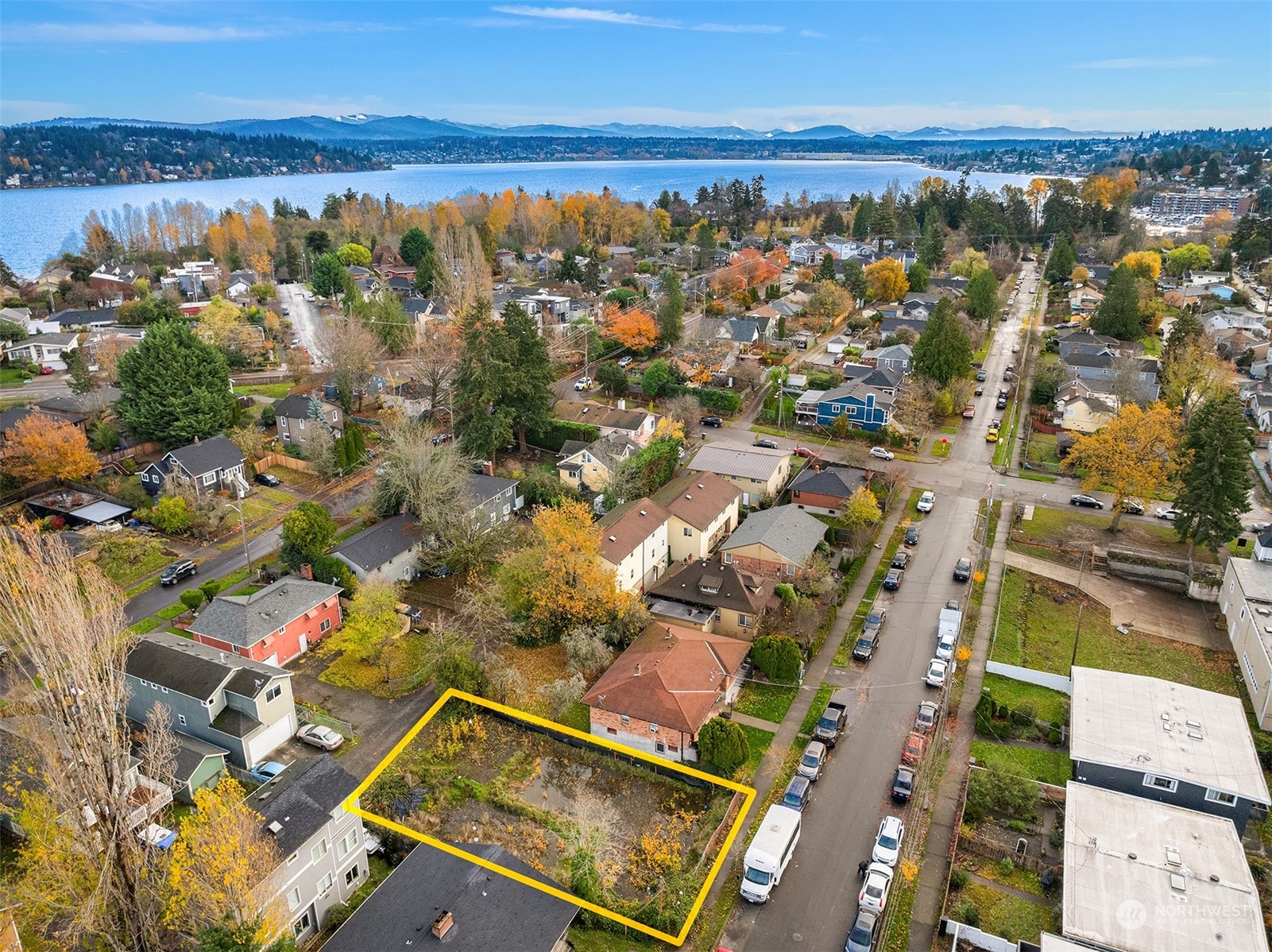 an aerial view of residential building with outdoor space