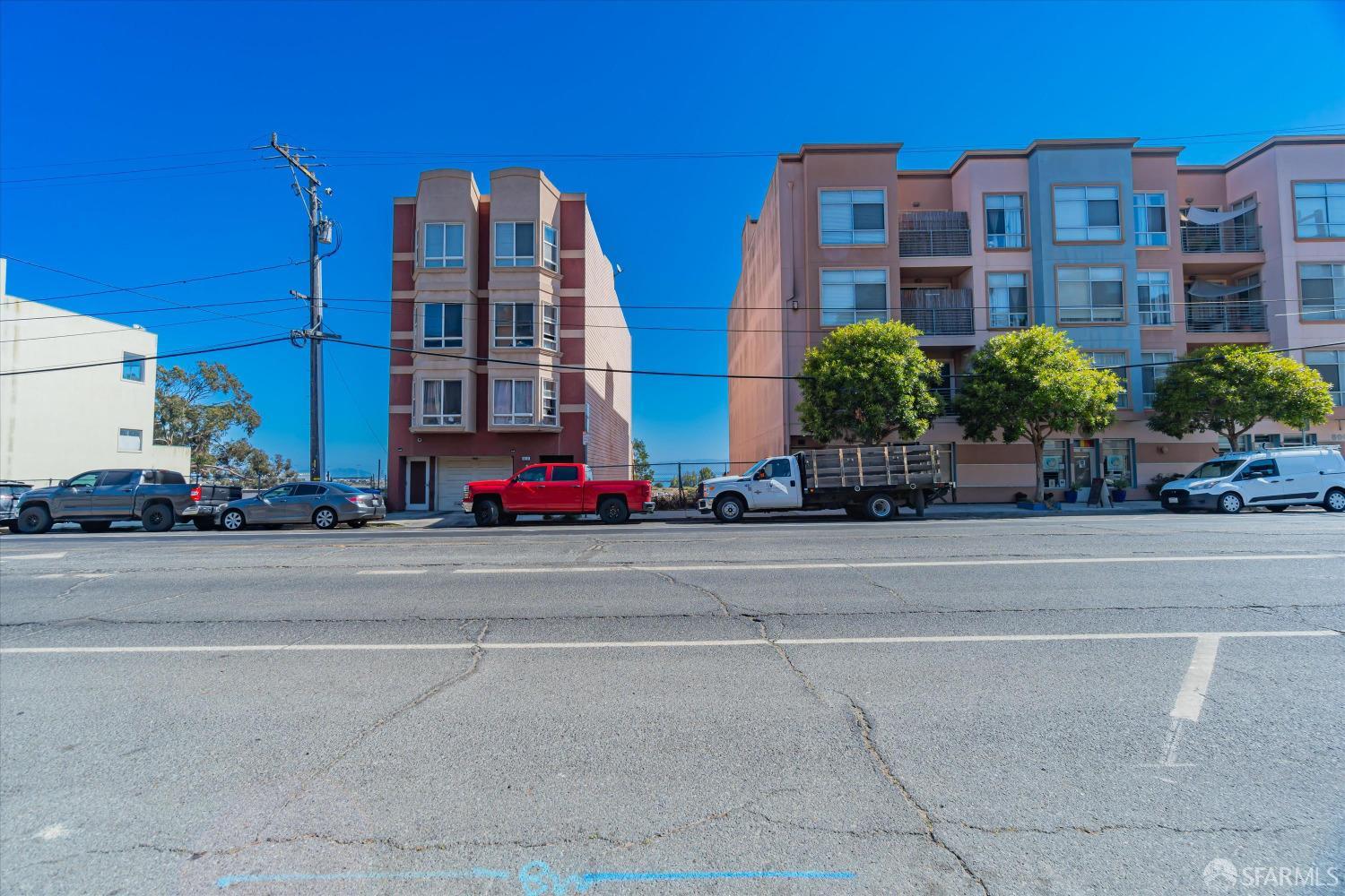 a view of building with street view