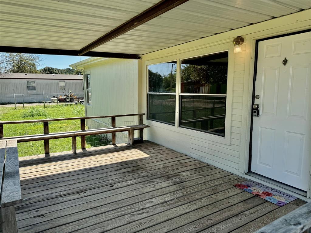 a view of a wooden deck