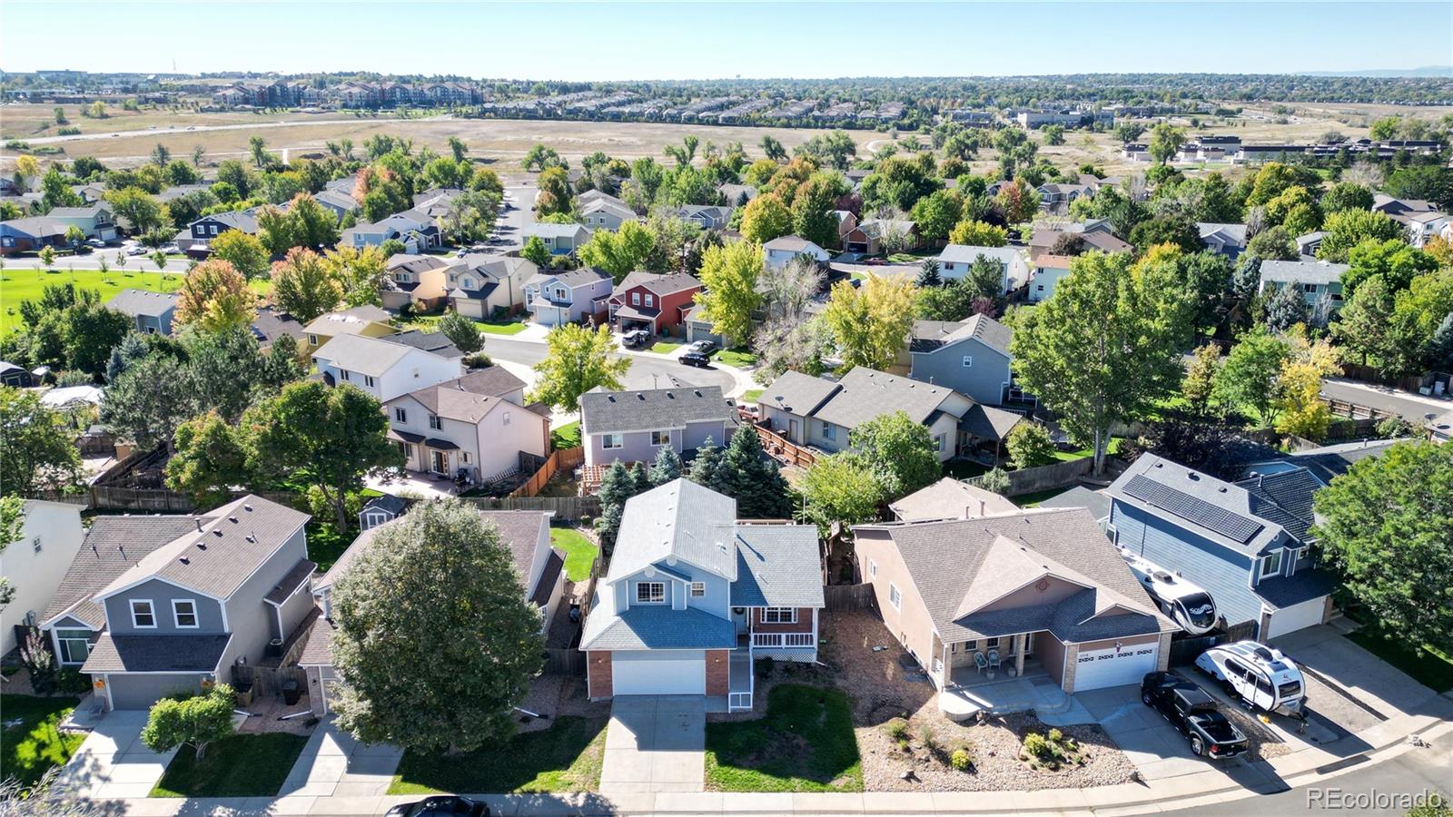 an aerial view of multiple house