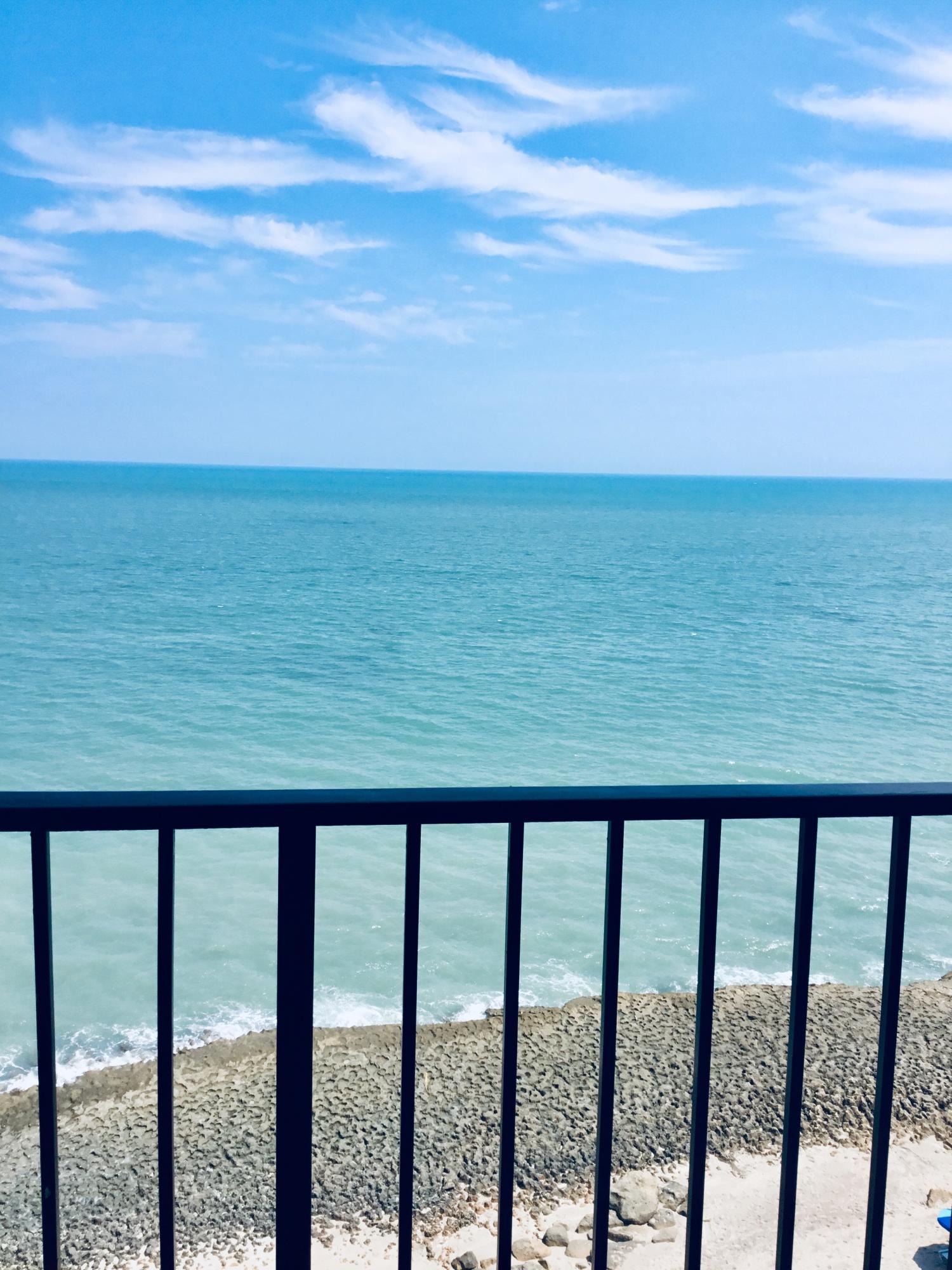 a view of sky from balcony