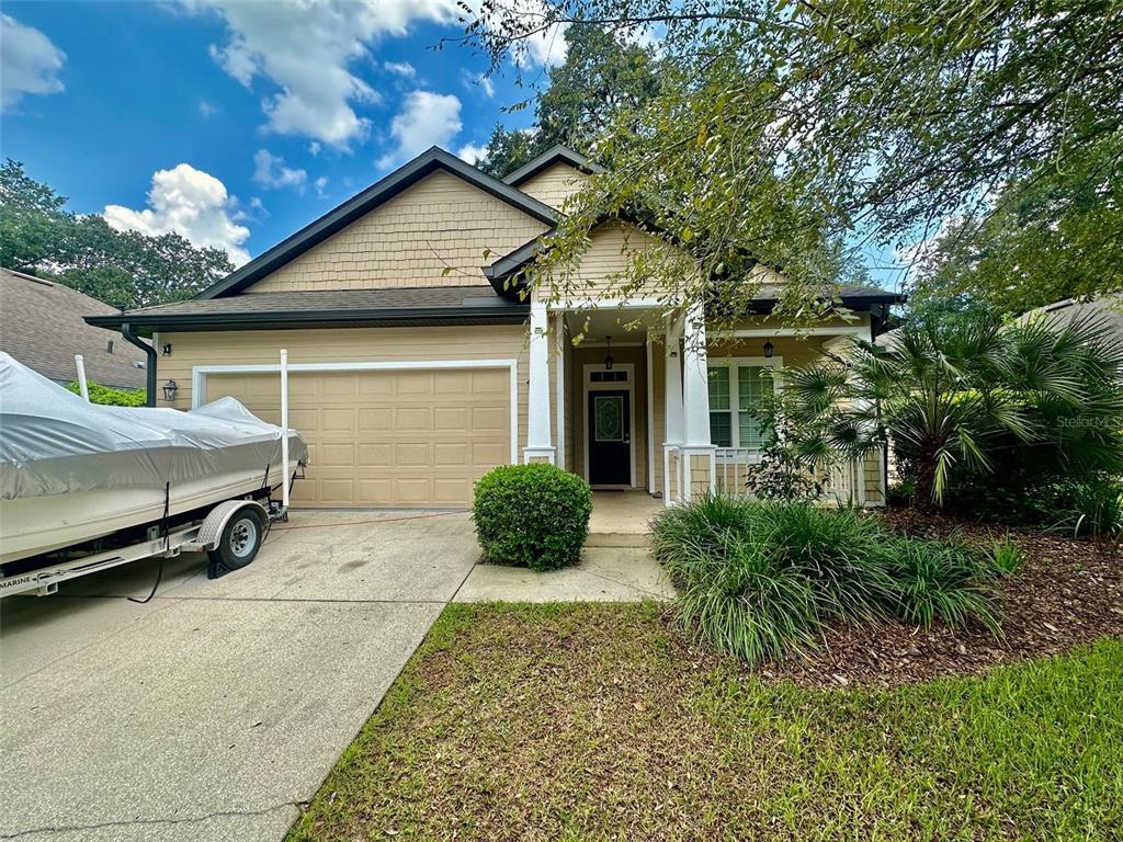 a view of a car in front of house