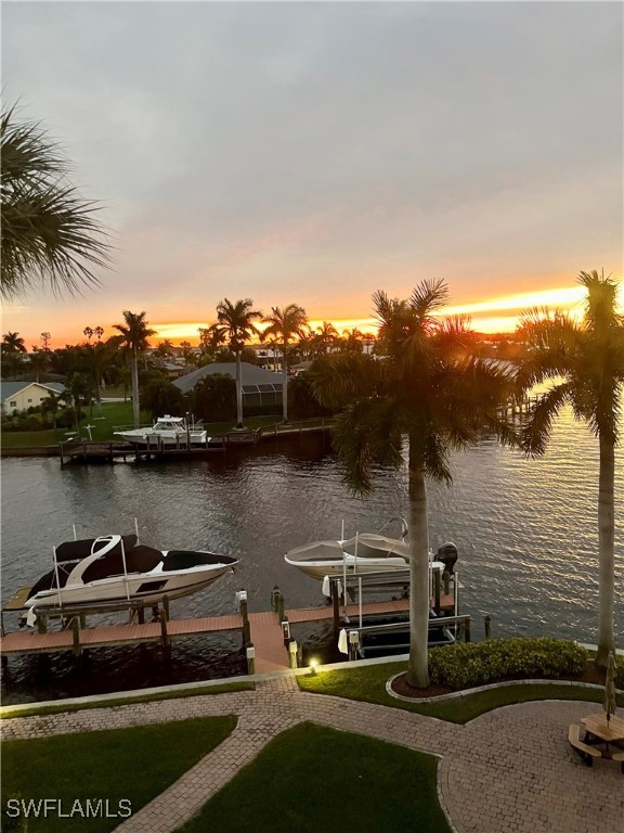 a view of a lake with houses